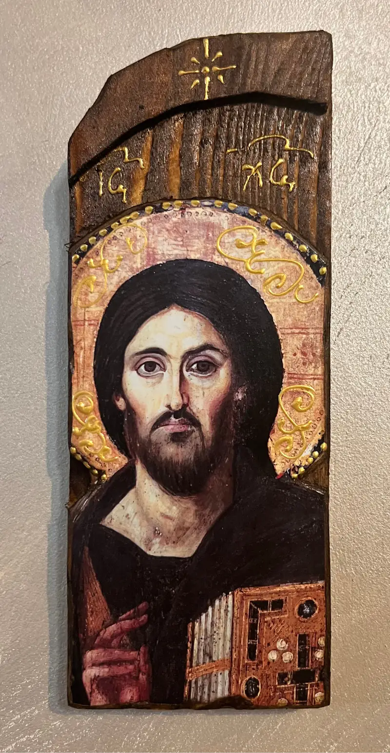 Hristos Pantokrator sinajski (rustična daska)