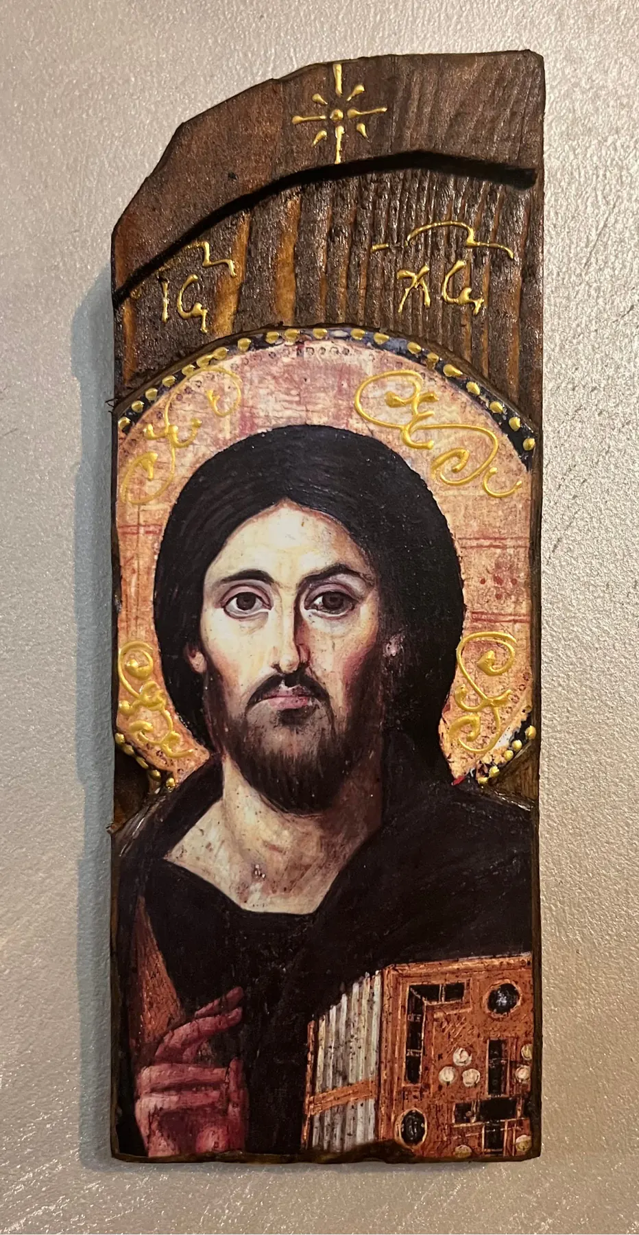 Hristos Pantokrator sinajski (rustična daska)