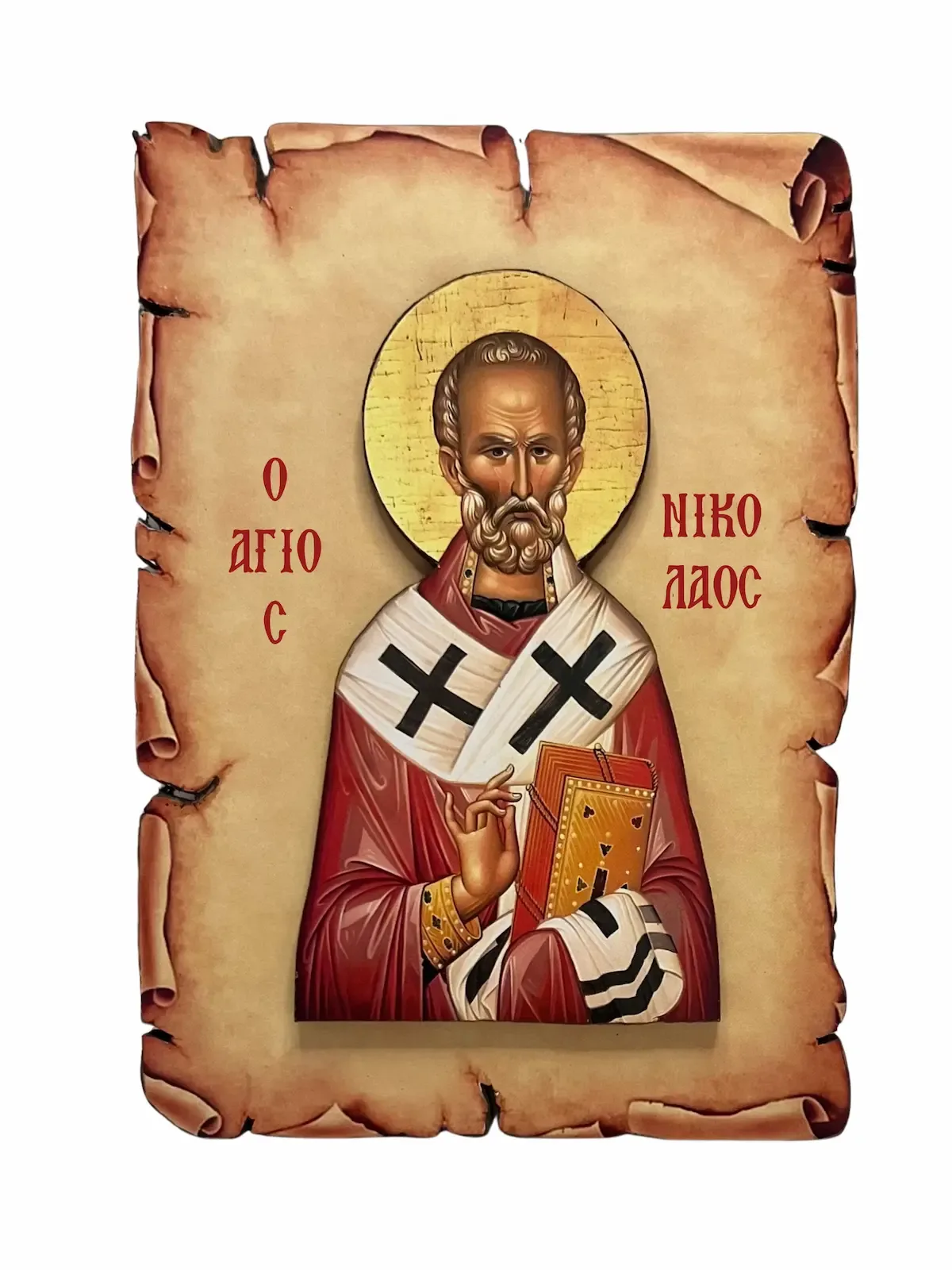 Icon of Saint Nicholas on Papyrus