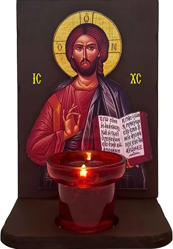 Jesus Christ Pantocrator with Oil Lamp Jesus Christ Pantocrator with Oil Lamp