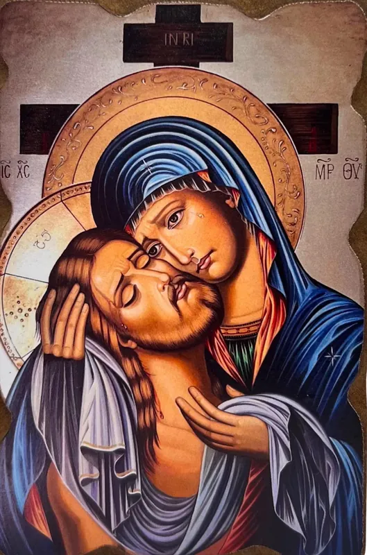 Bogorodica grli Hrista pod krstom
