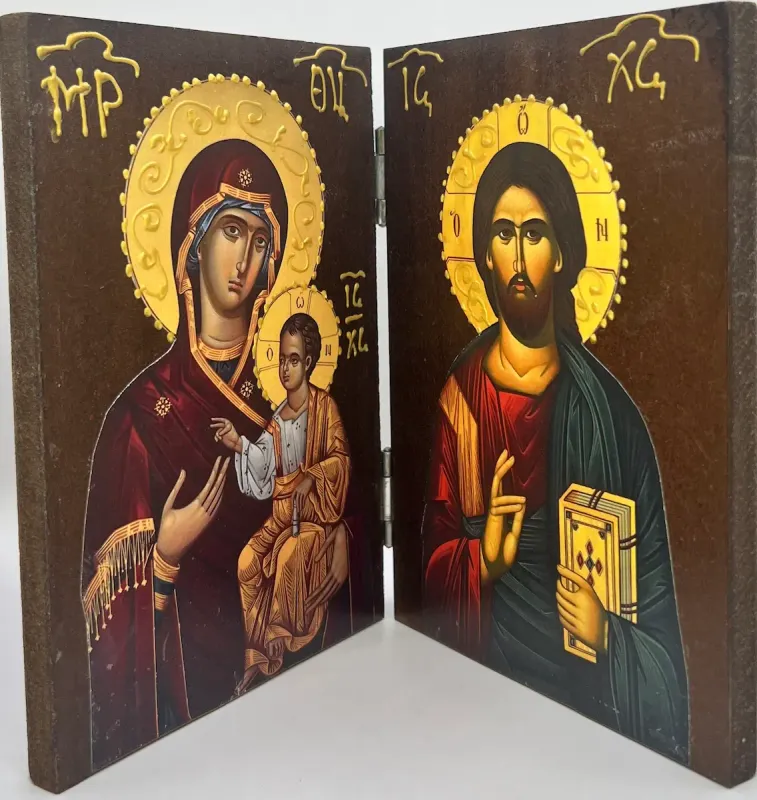 Ručni pravoslavni diptih Hristos i Bogorodica II Ručni pravoslavni diptih Hristos i Bogorodica II