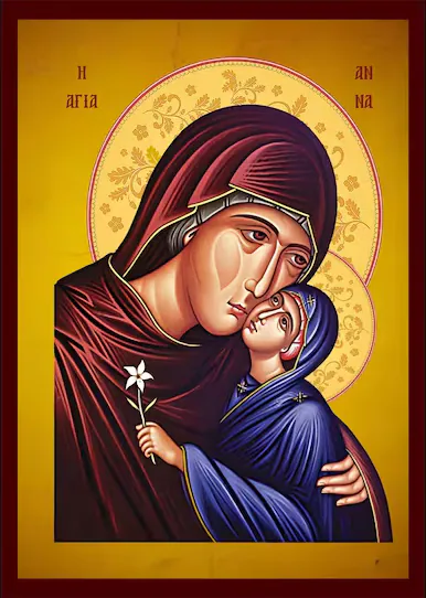 Saint Anne with the Theotokos (Holding a Lily)