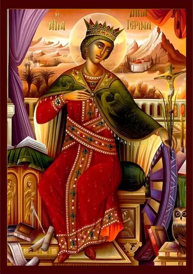 Saint Catherine of Alexandria (burgundy frame)