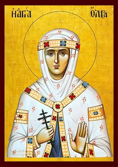 Sveta Olga Kijevska (zlatna pozadina)